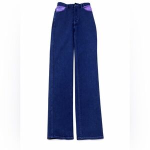 Vintage Kenny Rogers Western Jeans 26x35 High Rise Straight Dark Wash Purple